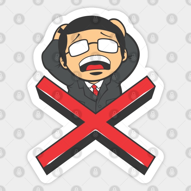 Businessman with Cross Frustation Sticker by Asykar